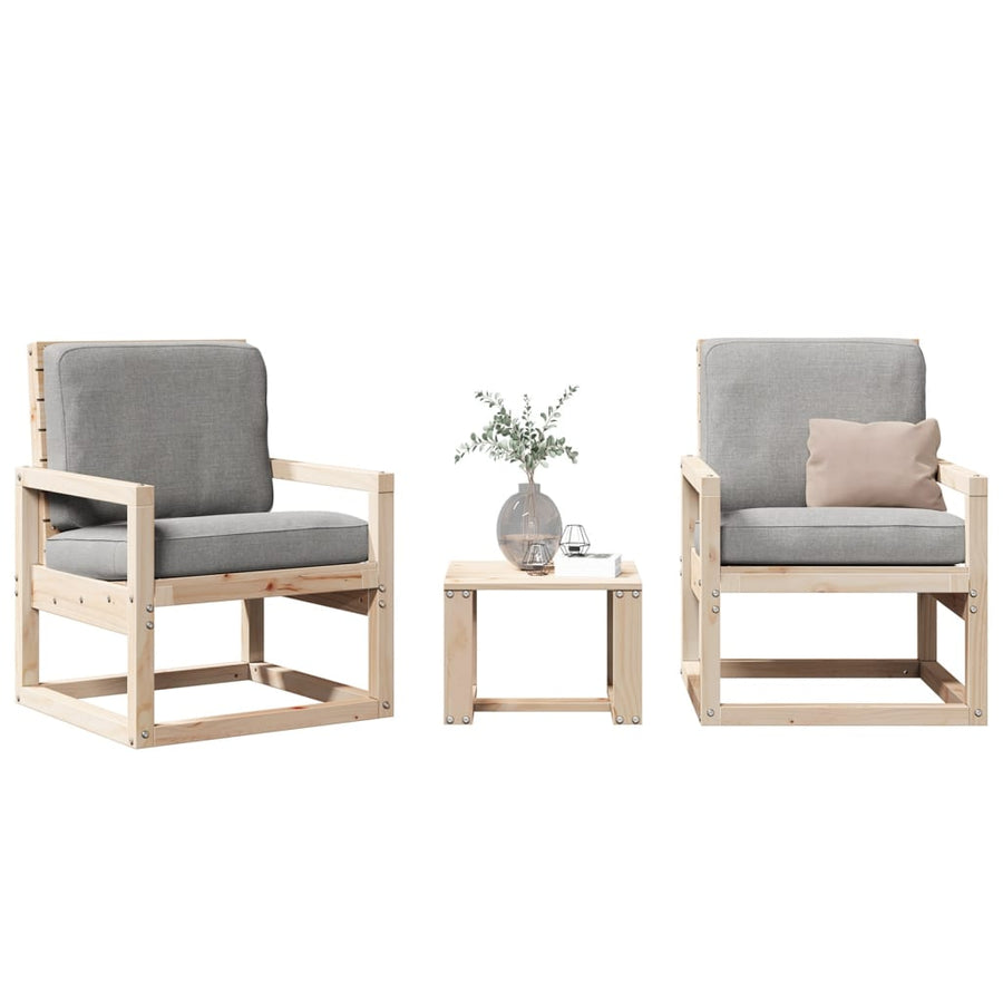 Set Mobilier De Grădină, 3 Piese, Lemn Masiv De Pin