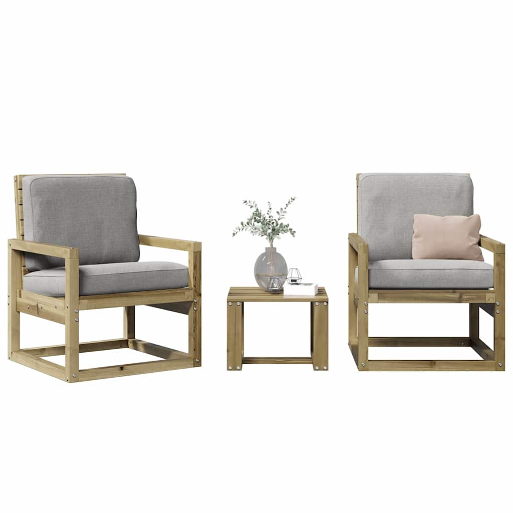 Set Mobilier De Grădină, 3 Piese, Lemn Masiv De Pin