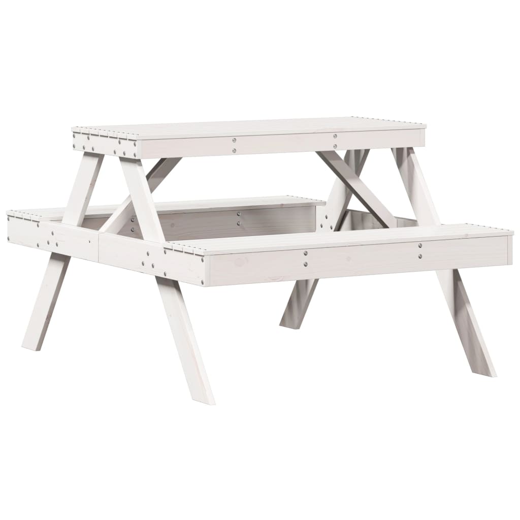 Masă De Picnic, 105X134X75 Cm, Lemn Masiv De Pin