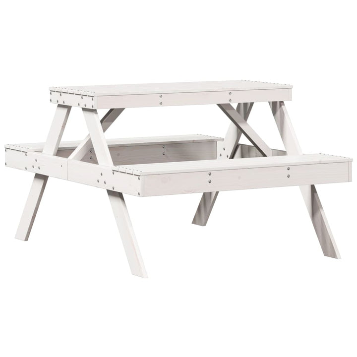 Masă De Picnic, 105X134X75 Cm, Lemn Masiv De Pin