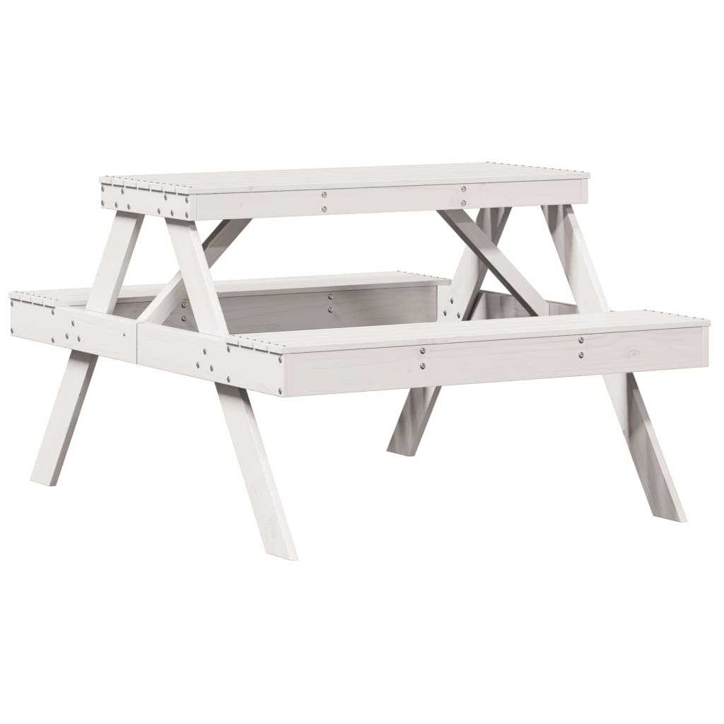 Masă De Picnic, 105X134X75 Cm, Lemn Masiv De Pin