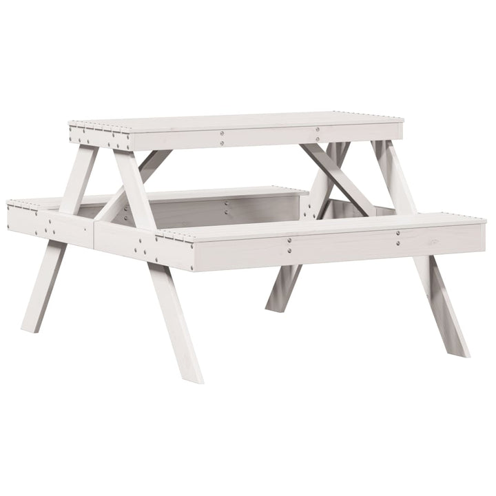 Masă De Picnic, 105X134X75 Cm, Lemn Masiv De Pin