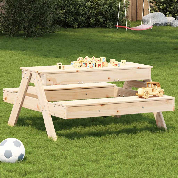 Masă Picnic Cu Groapă De Nisip Pentru Copii, Lemn Masiv Douglas