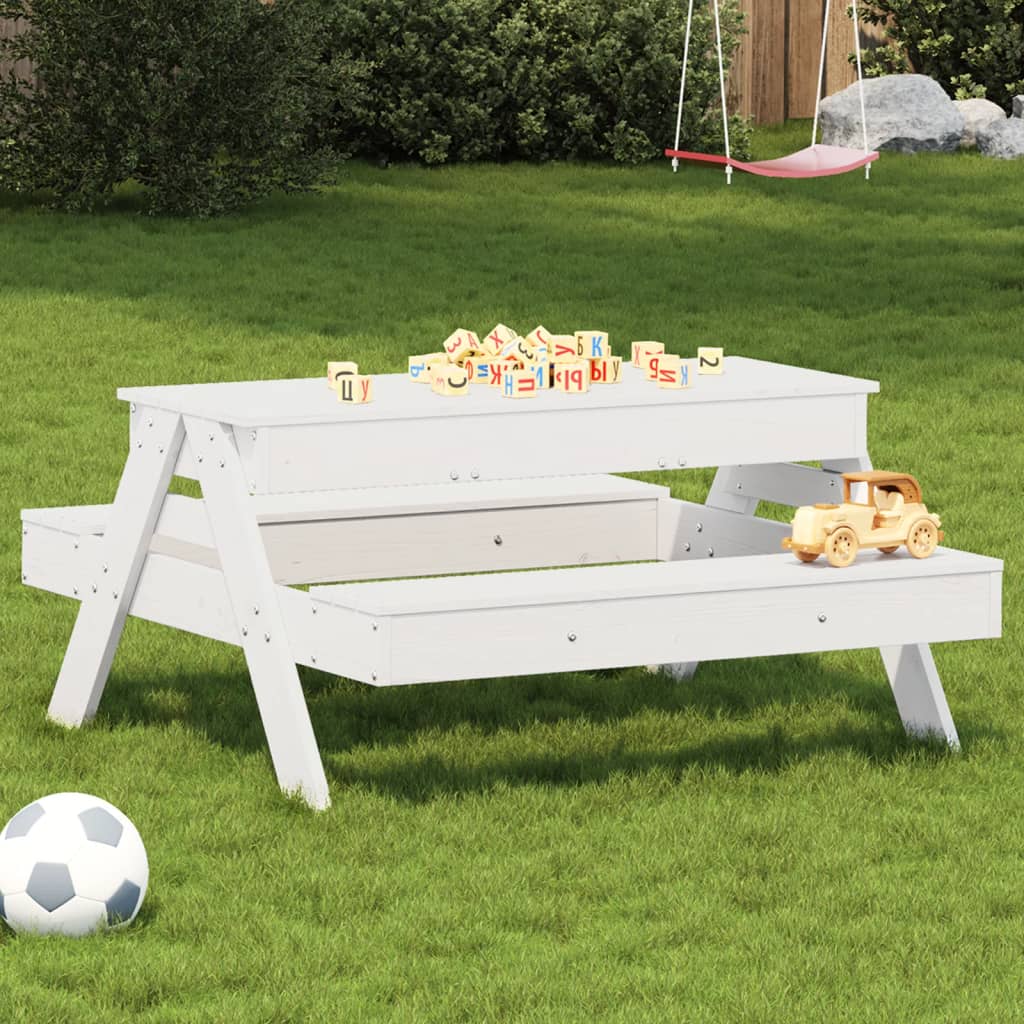 Masă Picnic Cu Groapă De Nisip Pentru Copii, Lemn Masiv Douglas