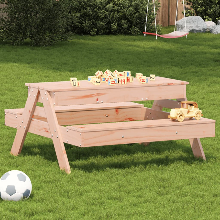 Masă Picnic Cu Groapă De Nisip Pentru Copii, Lemn Masiv Douglas