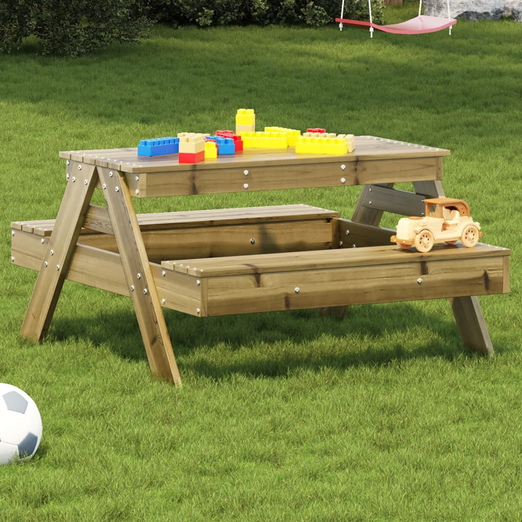 Masă De Picnic Pentru Copii, 88X97X52 Cm, Lemn Masiv De Pin