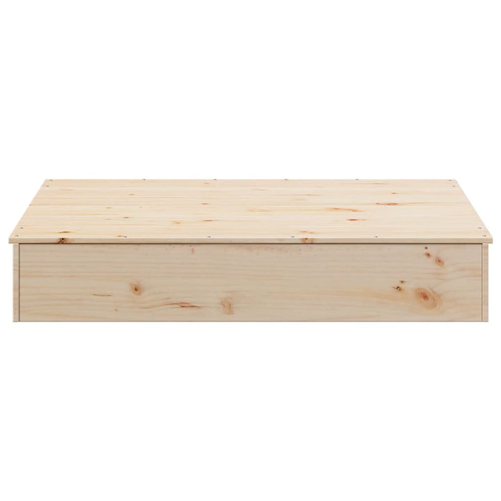 Groapă De Nisip Cu Capac, 111X111X19,5 Cm, Lemn Masiv De Pin