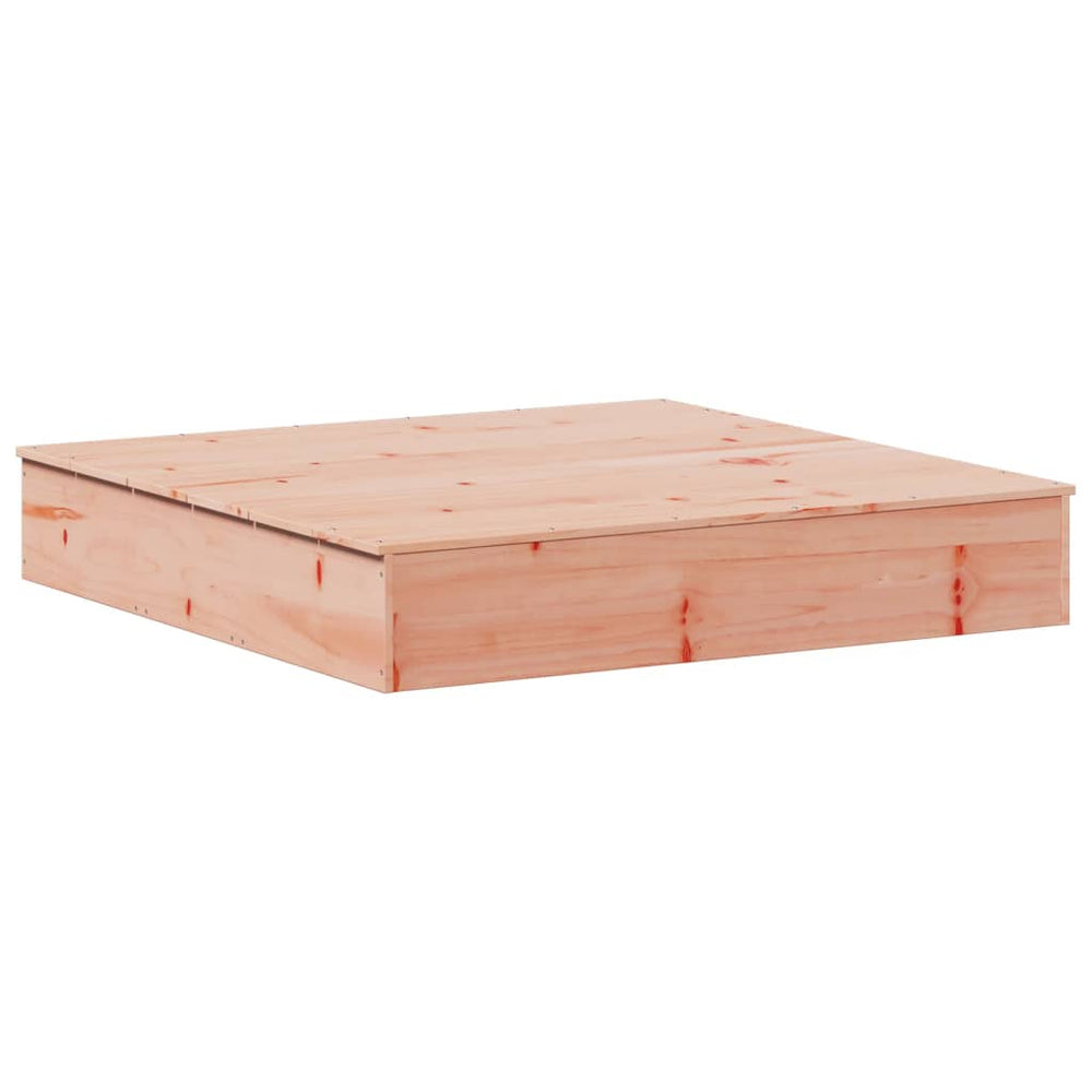 Groapă De Nisip Cu Capac, 111X111X19,5 Cm, Lemn Masiv Douglas