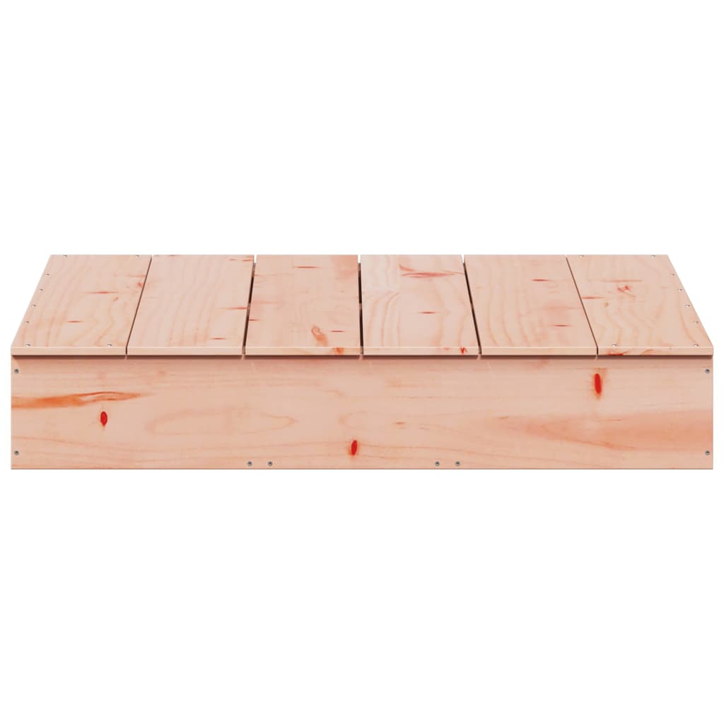 Groapă De Nisip Cu Capac, 111X111X19,5 Cm, Lemn Masiv Douglas