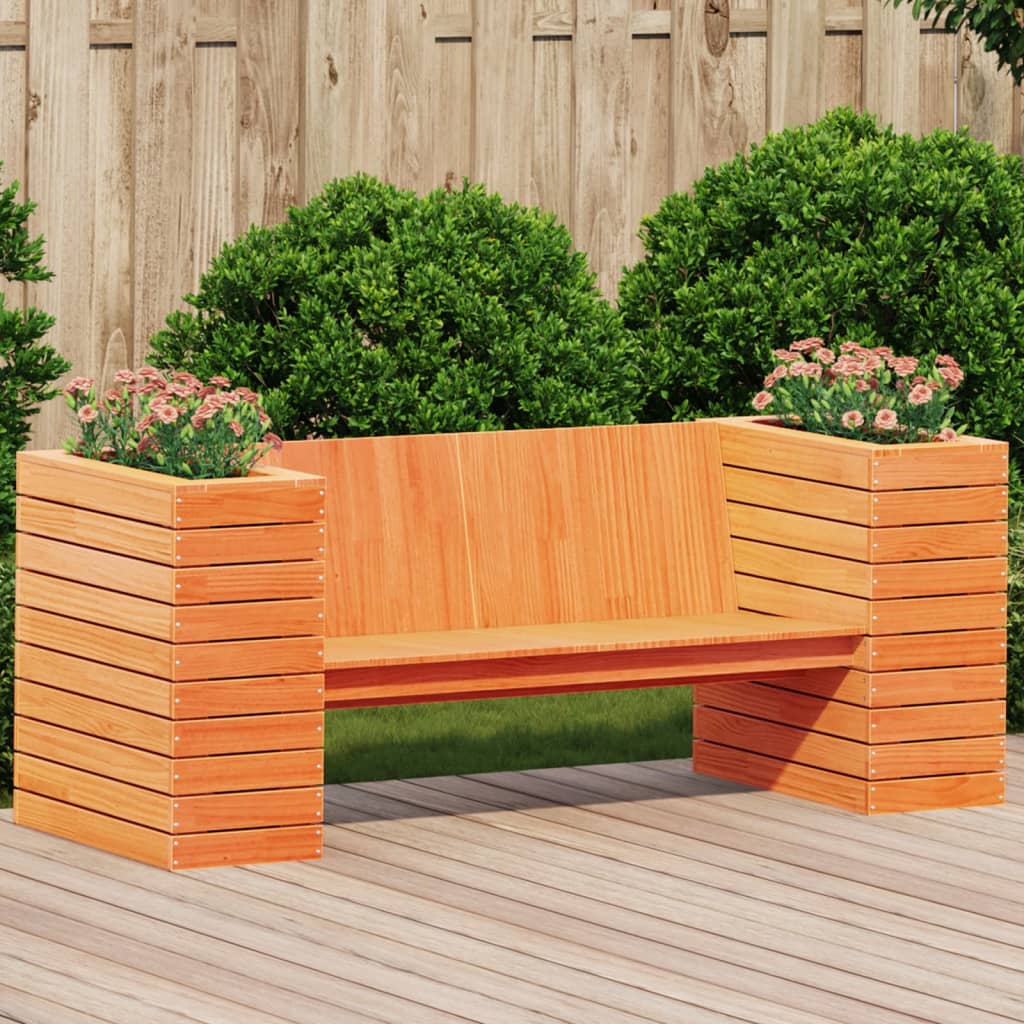 Banchetă Cu Jardiniere, 167,5X60X65 Cm, Lemn Masiv De Pin