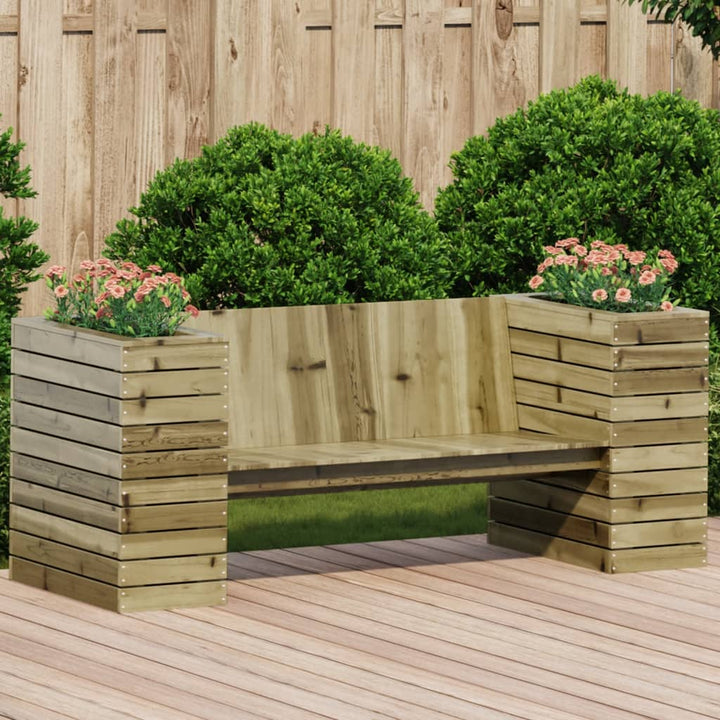 Banchetă Cu Jardiniere, 167,5X60X65 Cm, Lemn Masiv De Pin