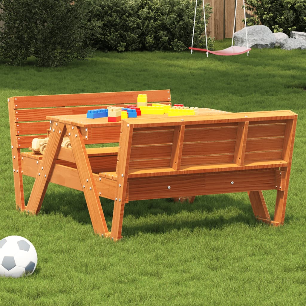 Masă De Picnic Pentru Copii, 88X122X58 Cm, Lemn Masiv Douglas