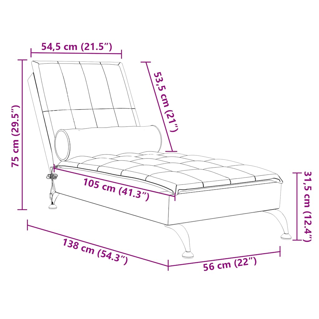 Șezlong De Masaj Cu Sprijin, , Material Textil
