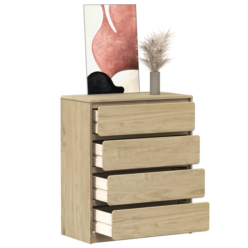 Dulap Cu Sertar Sauda Stejar, 76,5X39X91 Cm, Lemn Masiv De Pin