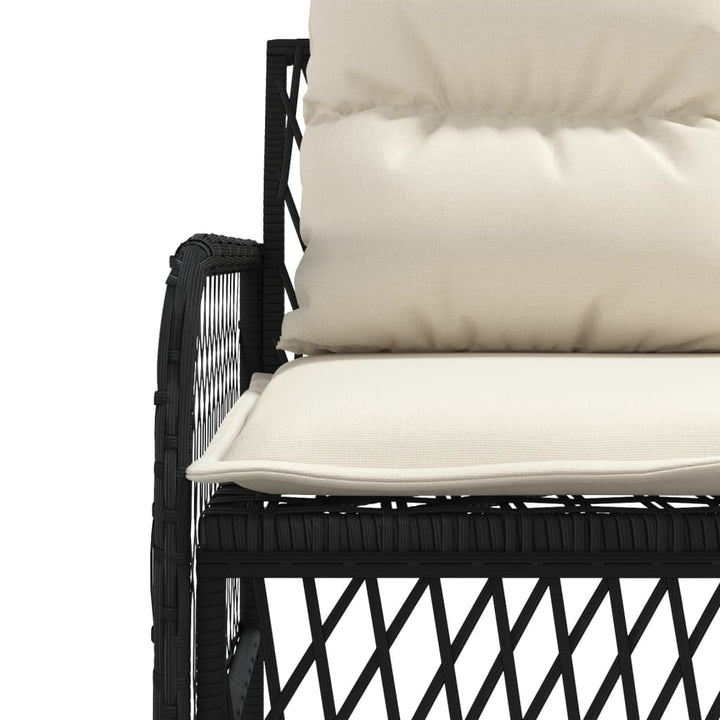 Set Canapele De Grădină Cu Perne, 2 Piese, Negru, Poliratan