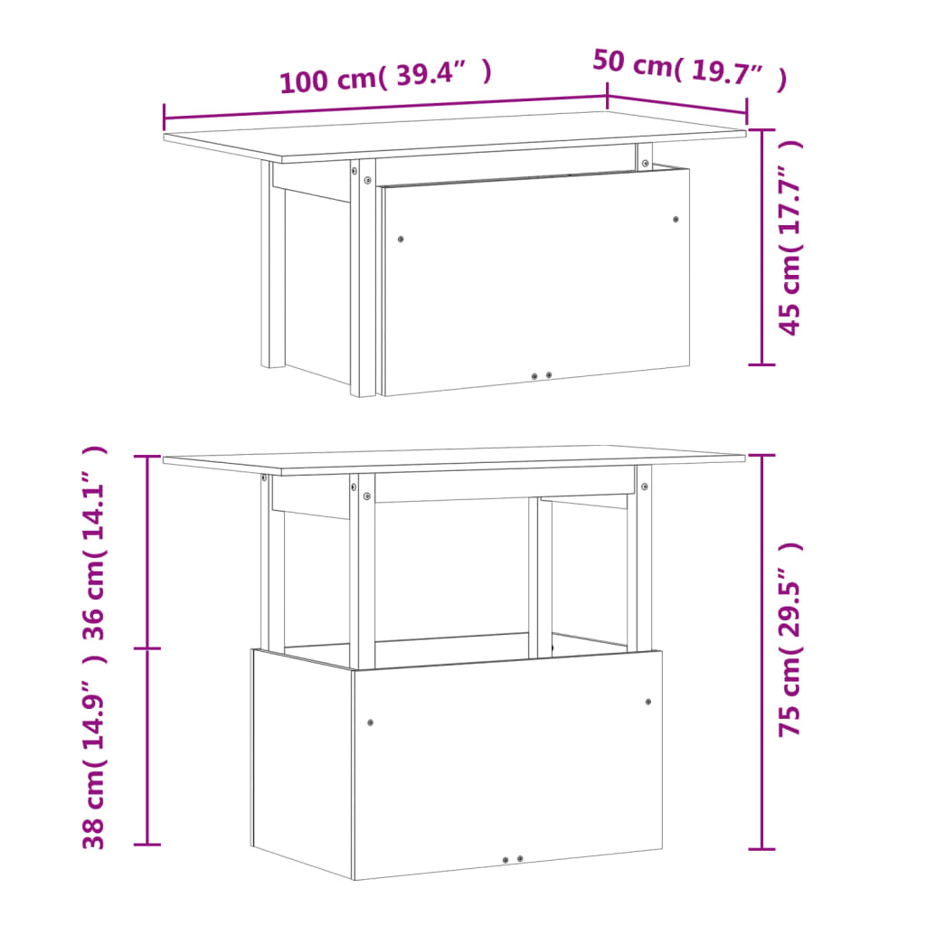 , 100X50X75 Cm, Lemn Masiv De Pin