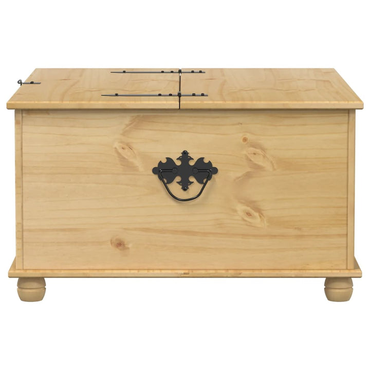 Cutie De Depozitare „Corona”, 90X78X45 Cm, Lemn Masiv De Pin