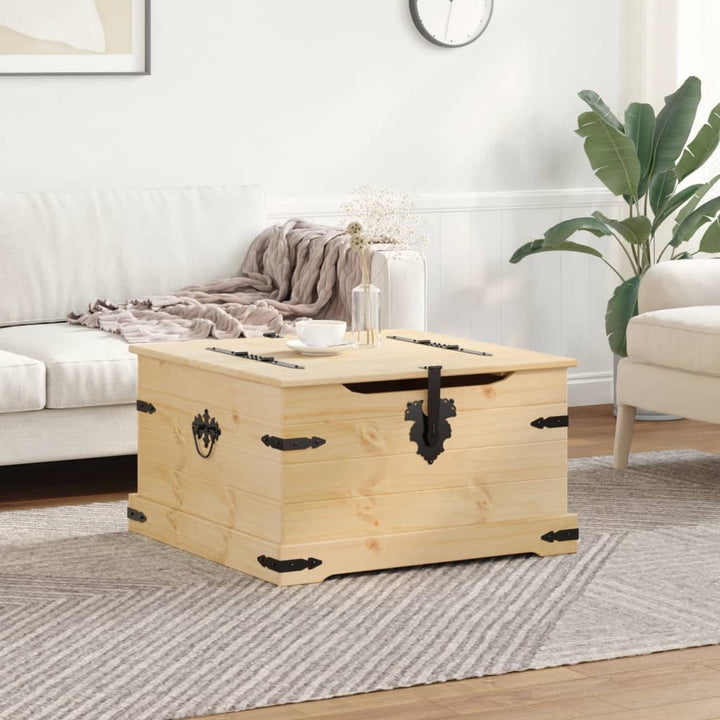 Cutie De Depozitare „Corona”, 78X78X45 Cm, Lemn Masiv De Pin