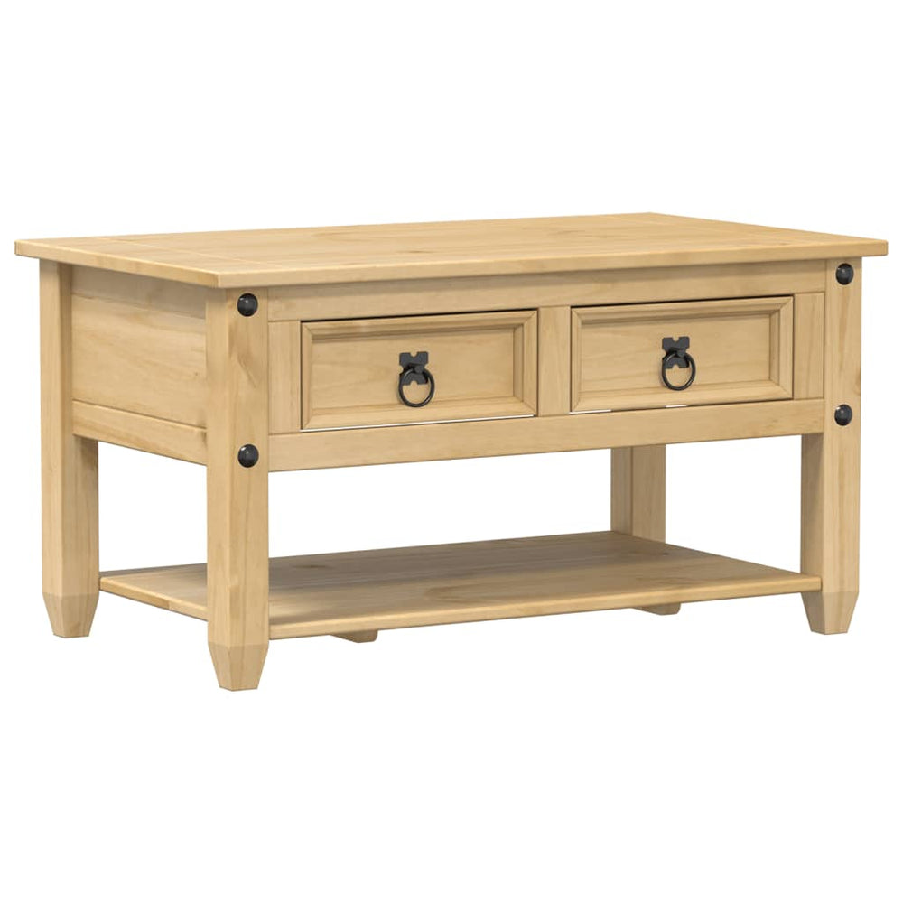 Măsuță De Cafea Cu Sertare Corona, 85X50X45 Cm, Lemn Masiv Pin