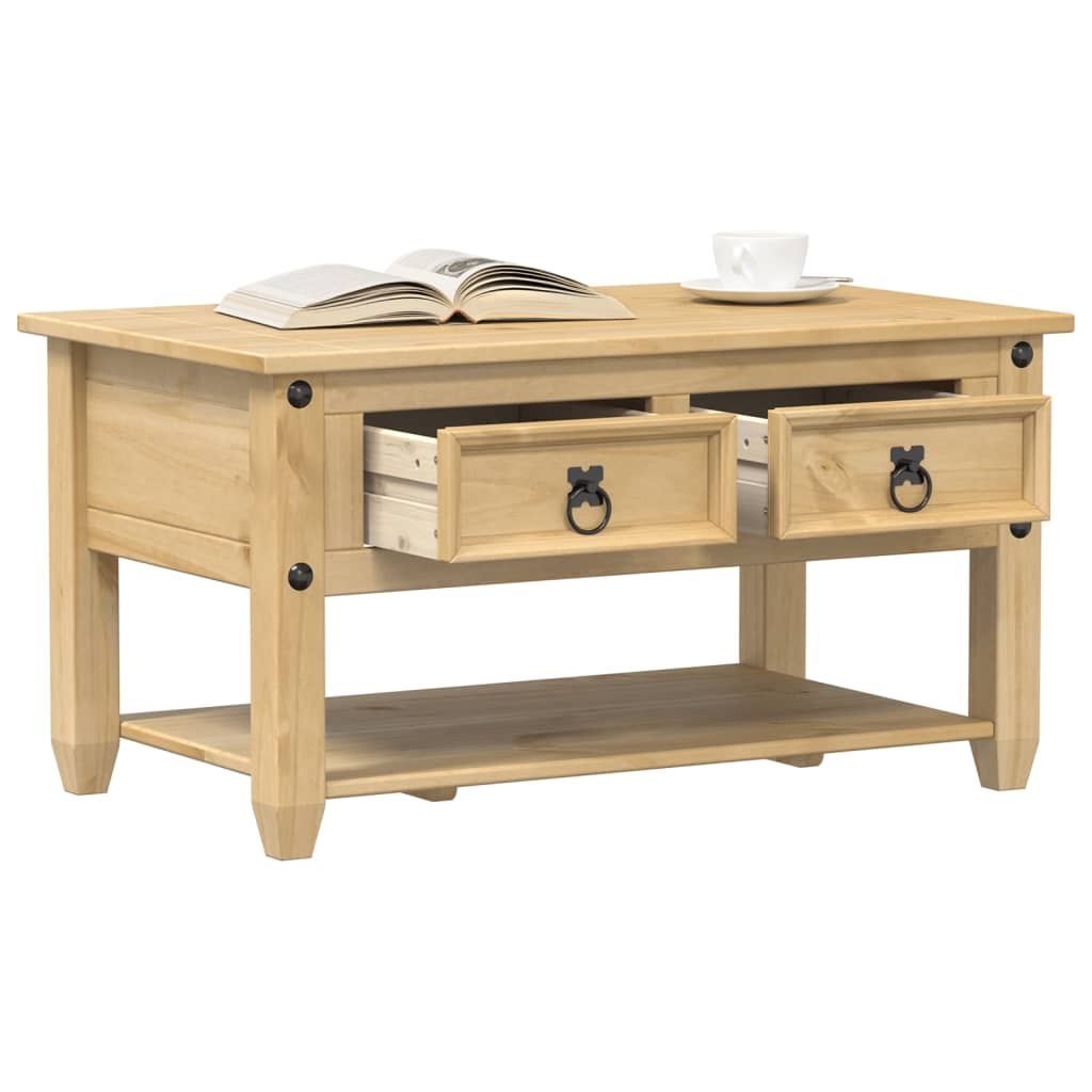 Măsuță De Cafea Cu Sertare Corona, 85X50X45 Cm, Lemn Masiv Pin