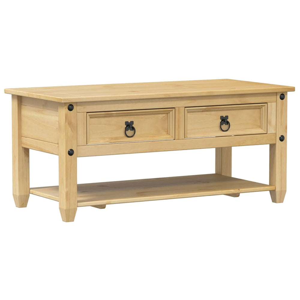 Măsuță De Cafea Cu Sertare Corona, 100X48X45 Cm, Lemn Masiv Pin