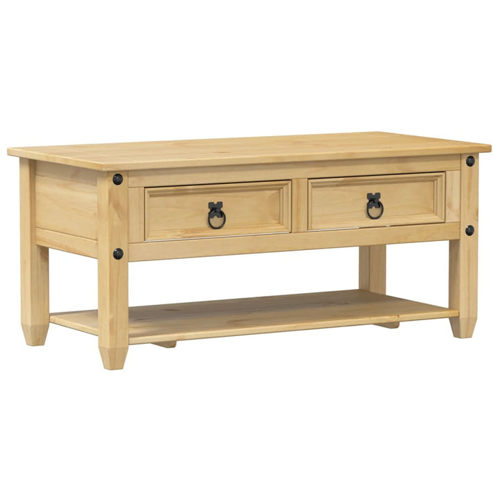 Măsuță De Cafea Cu Sertare Corona, 100X48X45 Cm, Lemn Masiv Pin
