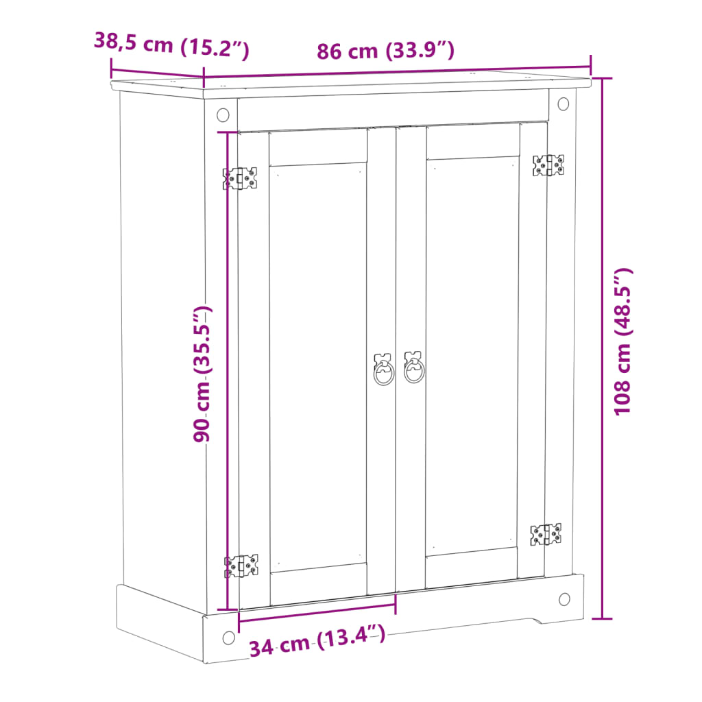 Dulap Pantofi &quot;Corona&quot;, 86X38,5X108 Cm, Lemn Masiv De Pin