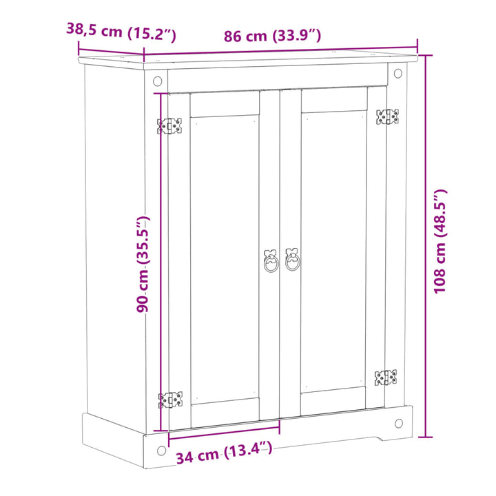 Dulap Pantofi &quot;Corona&quot;, 86X38,5X108 Cm, Lemn Masiv De Pin