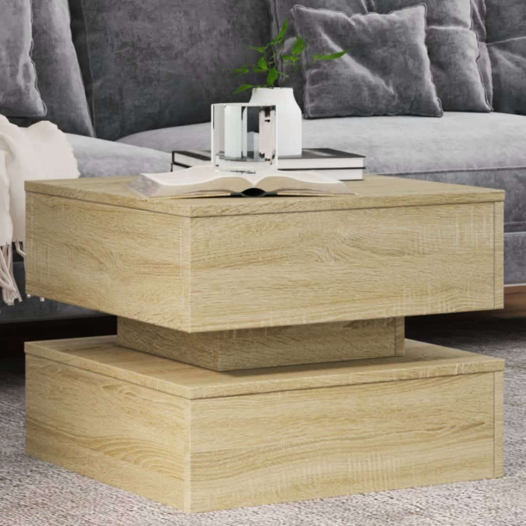 Măsuță De Cafea Cu Lumini Led, , 50X50X40 Cm
