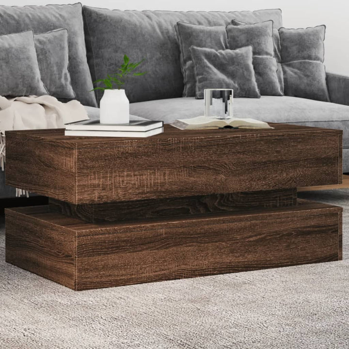 Măsuță De Cafea Cu Lumini Led, , 50X50X40 Cm