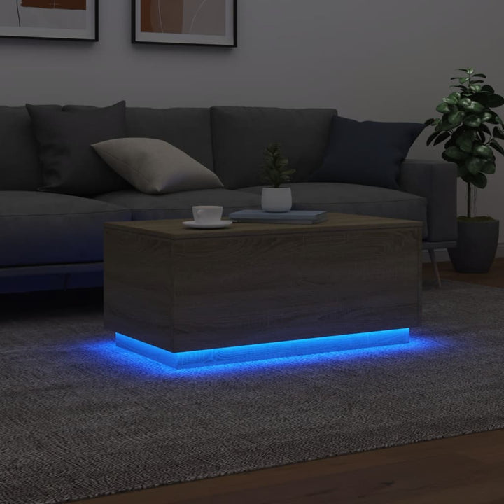 Măsuță De Cafea Cu Lumini Led, , 90X50X40 Cm