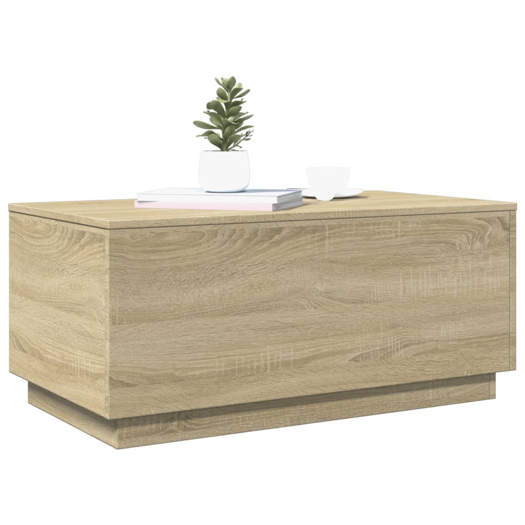 Măsuță De Cafea Cu Lumini Led, , 90X50X40 Cm