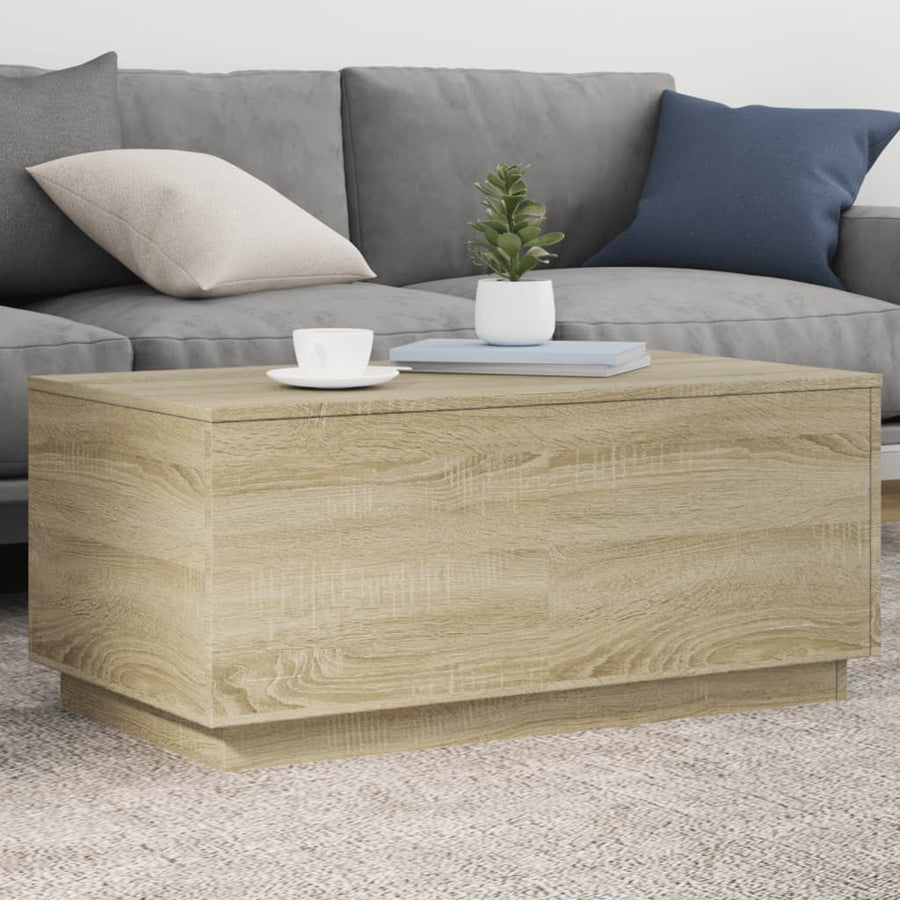 Măsuță De Cafea Cu Lumini Led, , 90X50X40 Cm