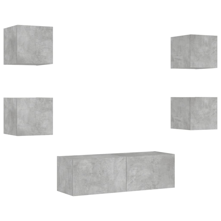 Comode Tv De Perete Cu Lumini Led, 5 Piese,