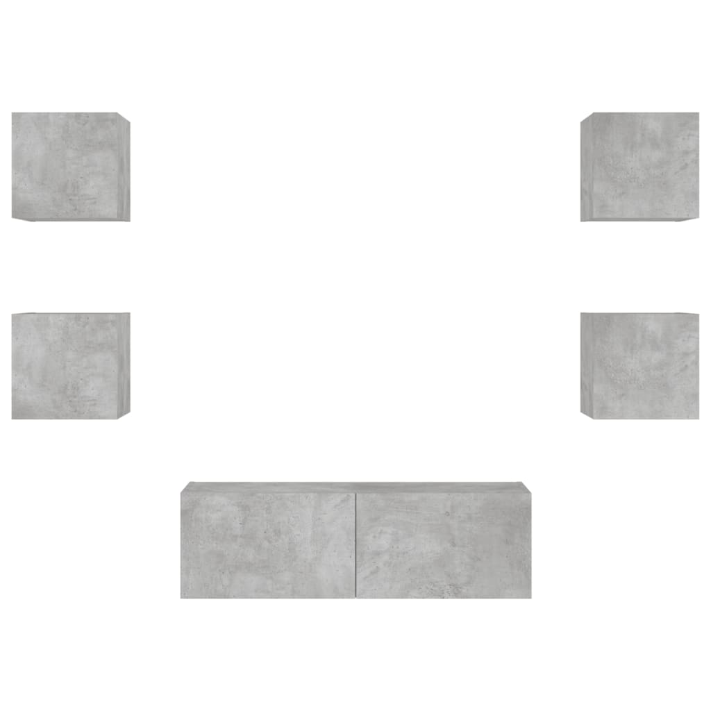 Comode Tv De Perete Cu Lumini Led, 5 Piese,