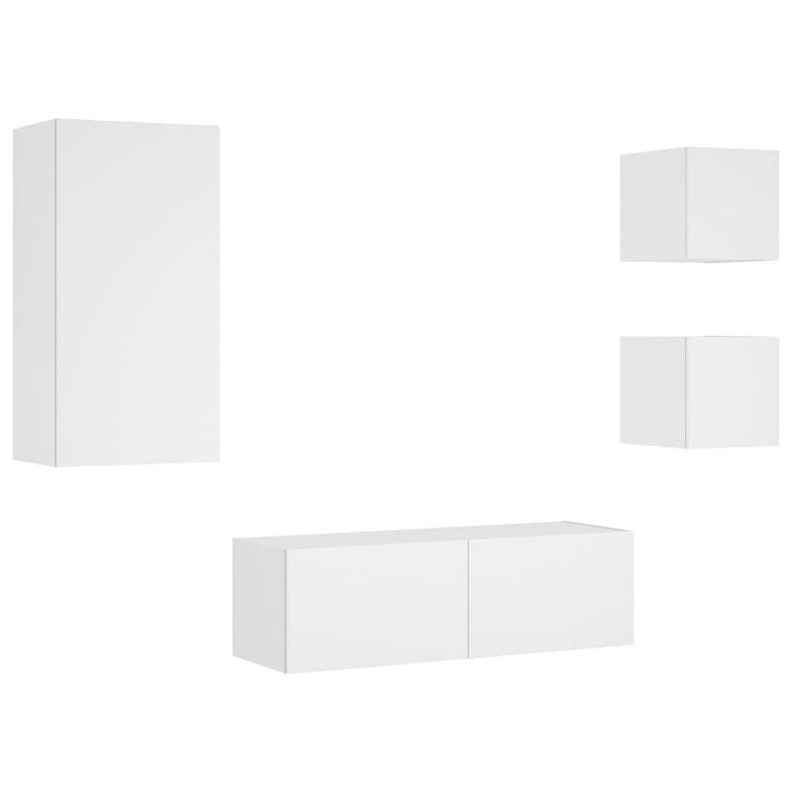 Comode Tv De Perete Cu Lumini Led, 4 Piese,