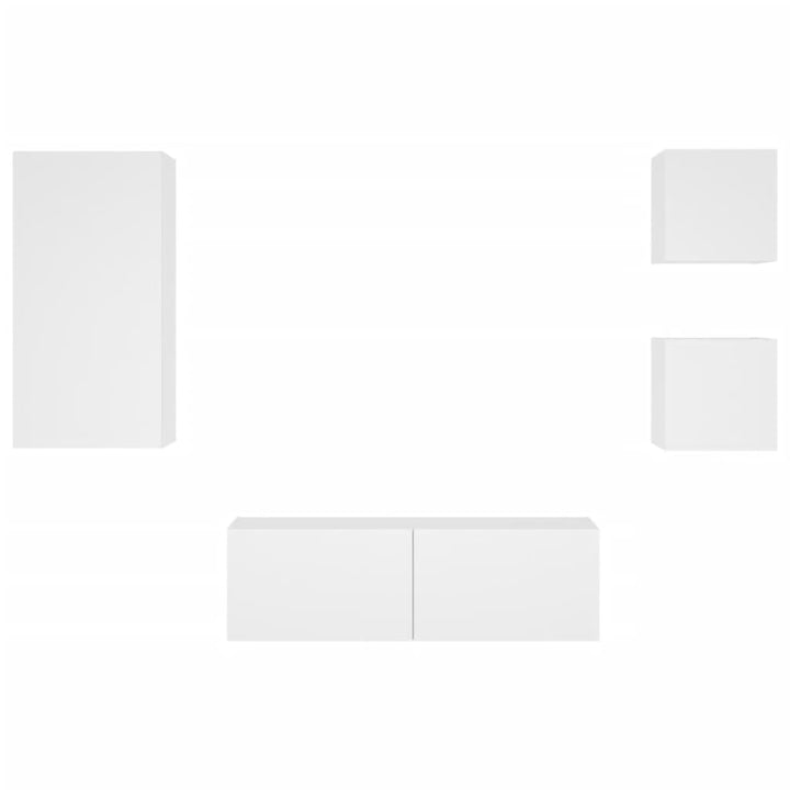 Comode Tv De Perete Cu Lumini Led, 4 Piese,