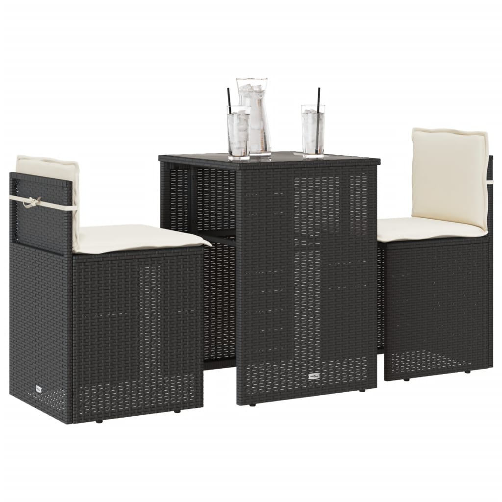 Set Bistro Cu Perne, 3 Piese, Bej, Poliratan