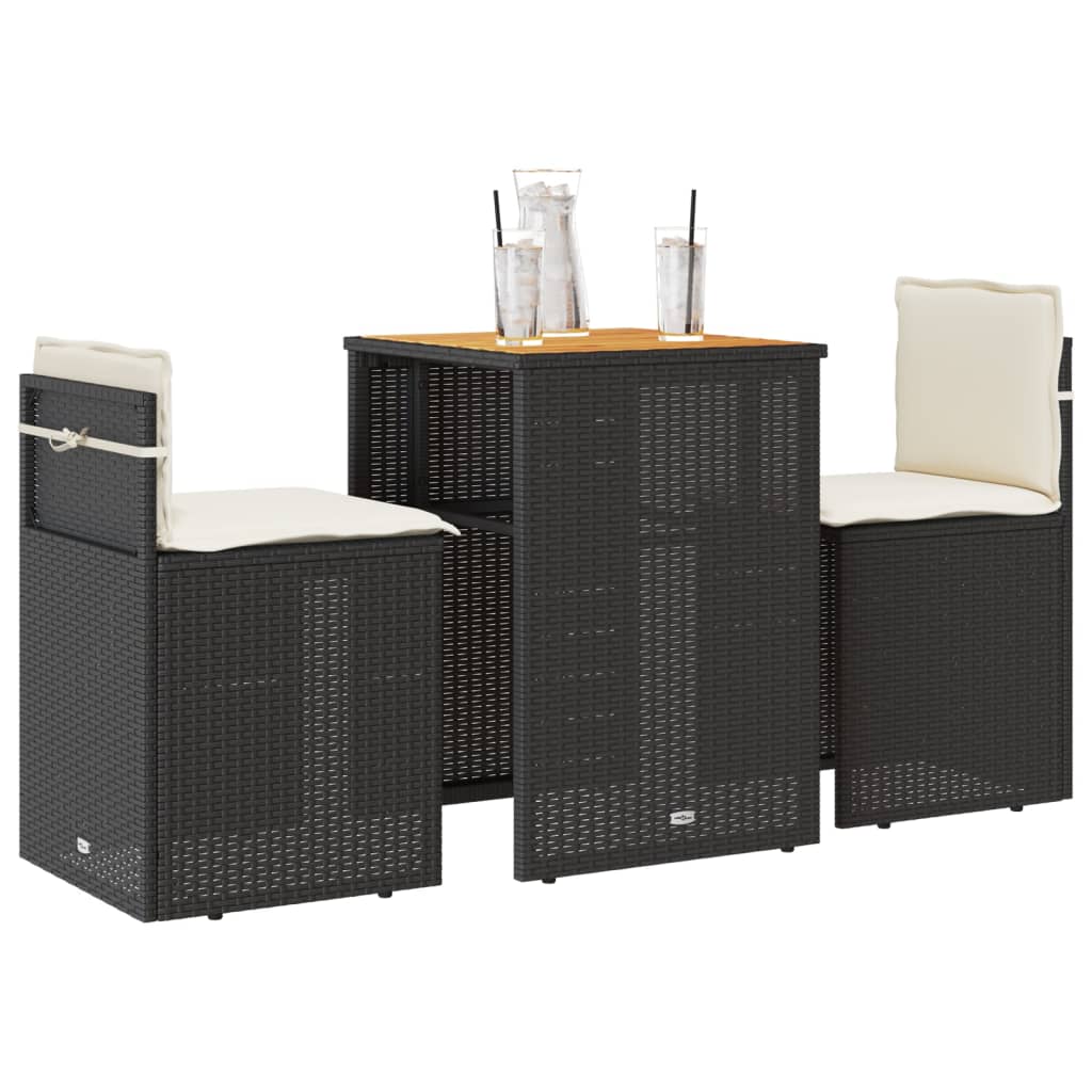 Set Bistro Cu Perne, 3 Piese, Bej, Poliratan