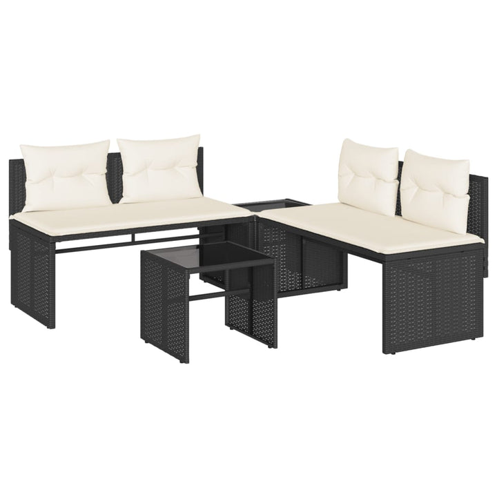 Set Mobilier De Grădină Cu Perne, 4 Piese, , Poliratan