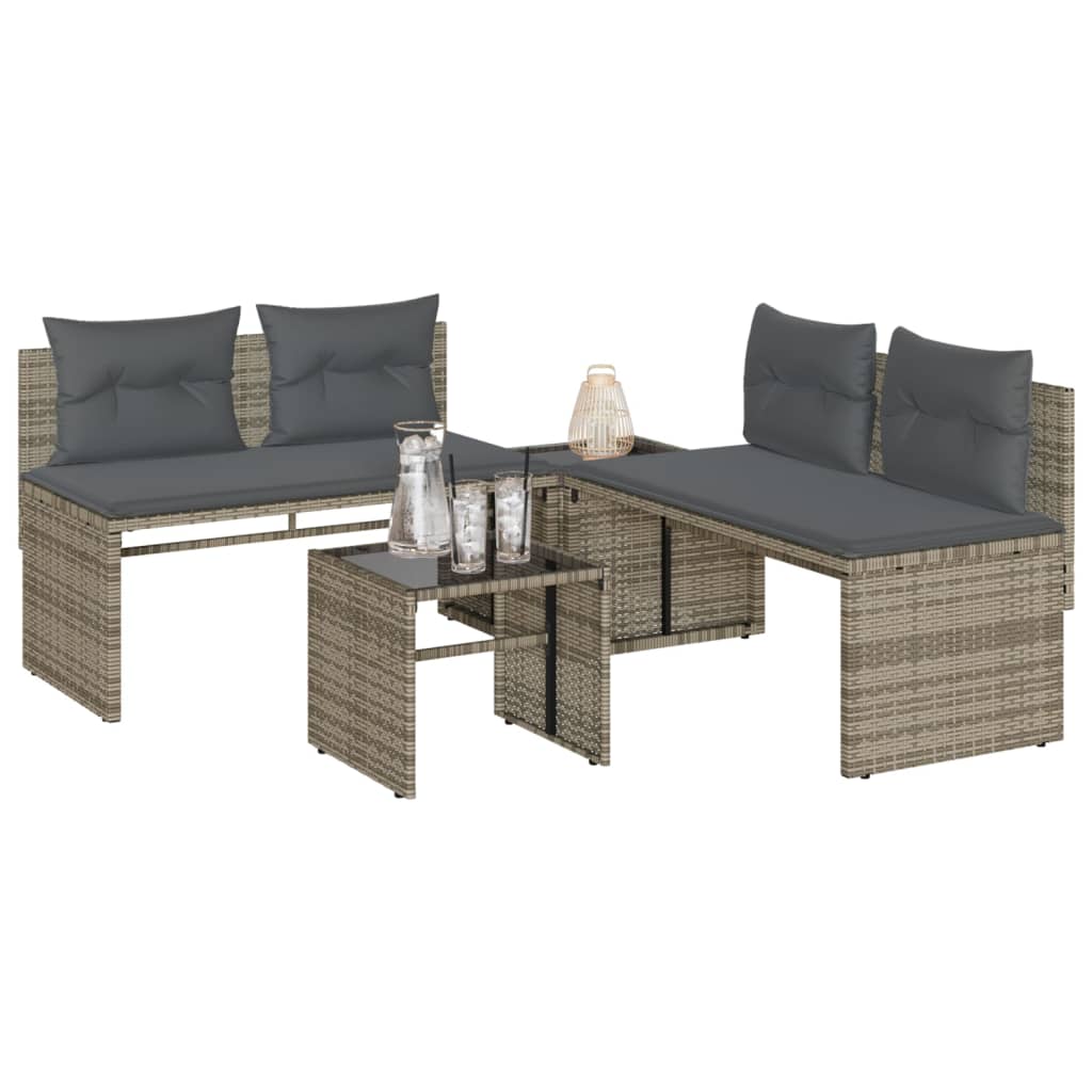 Set Mobilier De Grădină Cu Perne, 4 Piese, , Poliratan