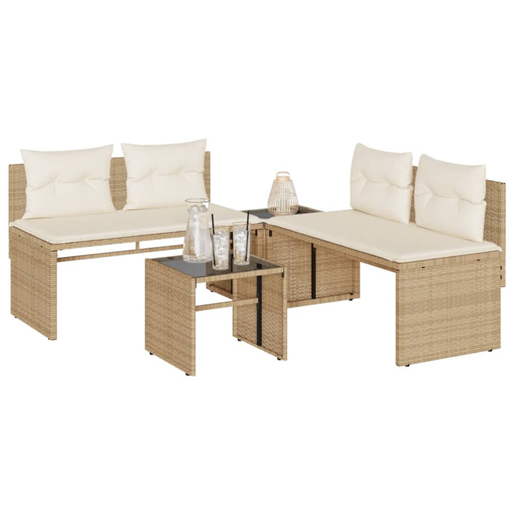 Set Mobilier De Grădină Cu Perne, 4 Piese, , Poliratan