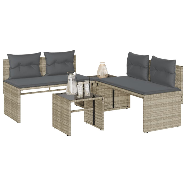 Set Mobilier De Grădină Cu Perne, 4 Piese, , Poliratan