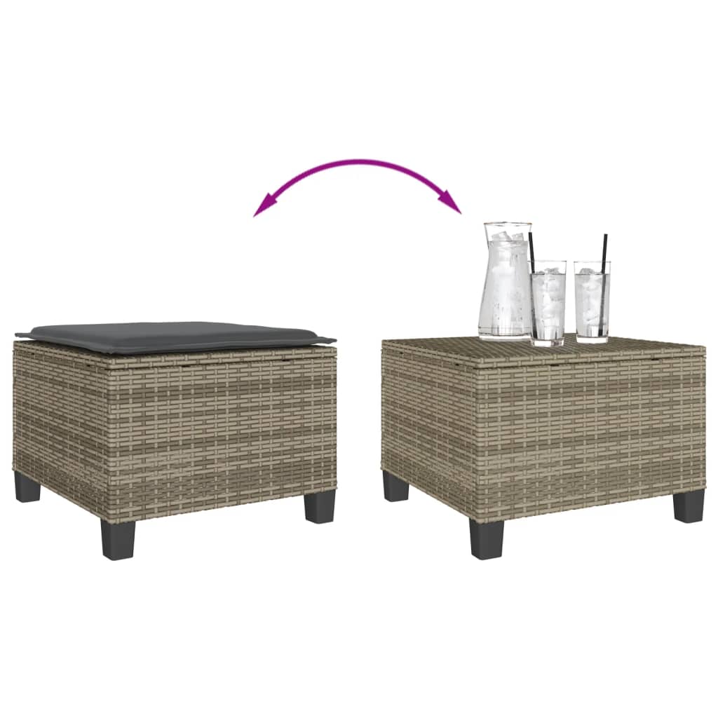 Set Bistro De Grădină Cu Perne, 3 Piese, , Poliratan