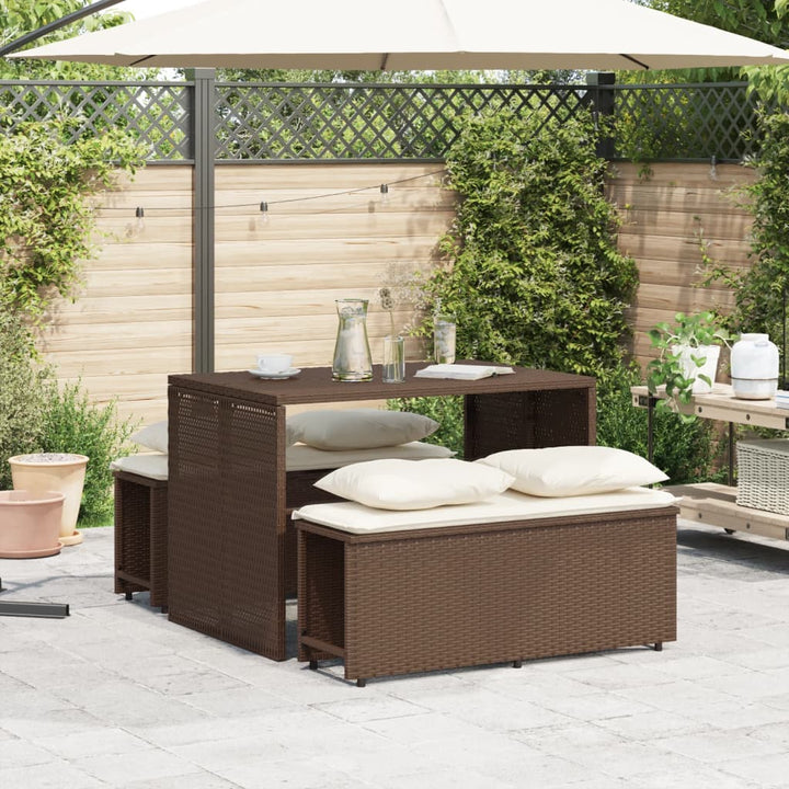 Set Mobilier De Grădină Cu Perne, 3 Piese, , Poliratan