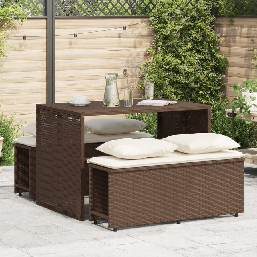 Set Mobilier De Grădină Cu Perne, 3 Piese, , Poliratan