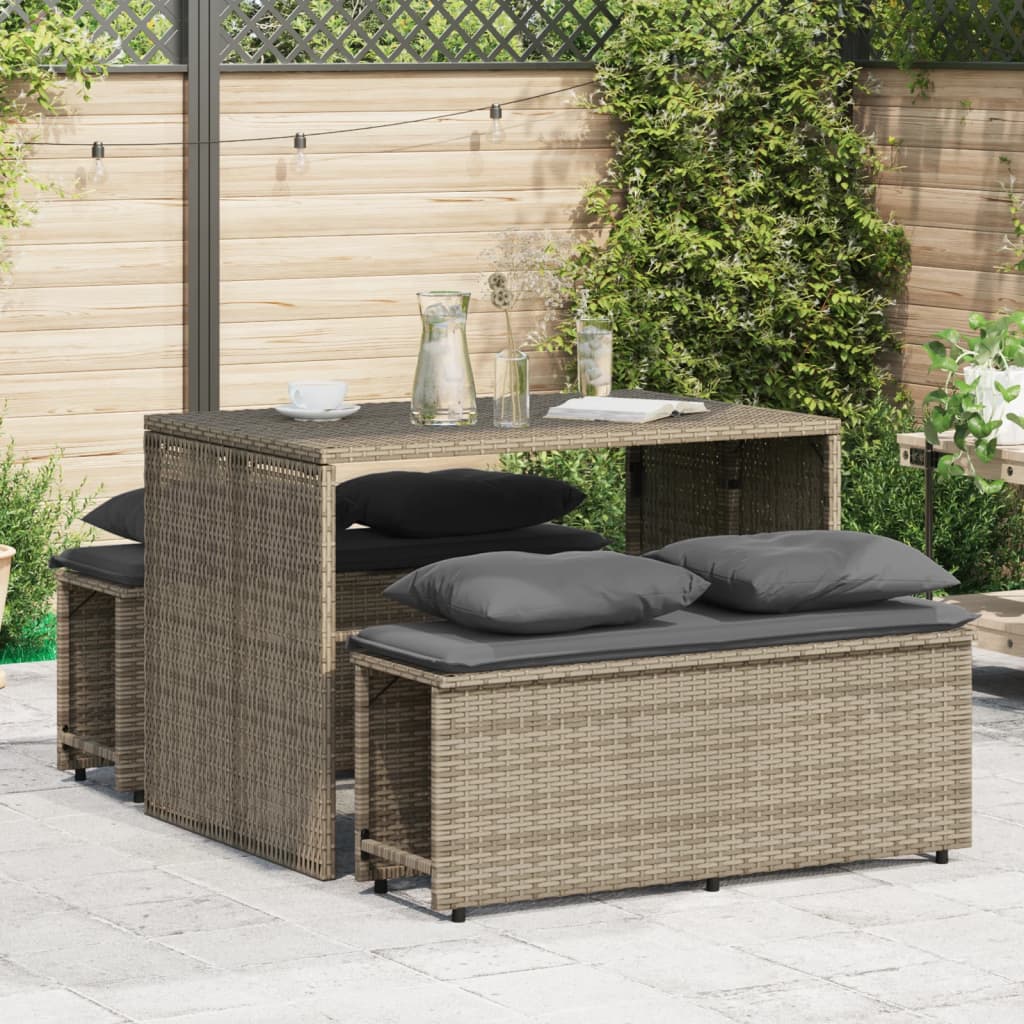Set Mobilier De Grădină Cu Perne, 3 Piese, , Poliratan