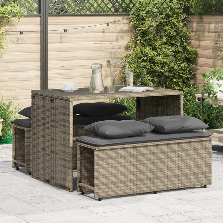 Set Mobilier De Grădină Cu Perne, 3 Piese, , Poliratan