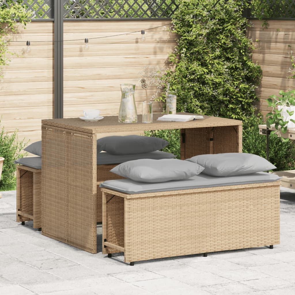 Set Mobilier De Grădină Cu Perne, 3 Piese, , Poliratan