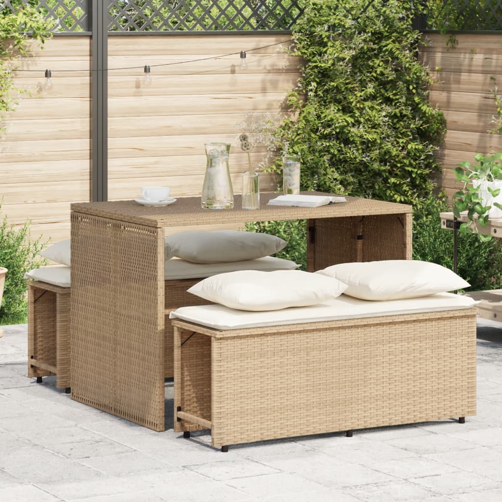 Set Mobilier De Grădină Cu Perne, 3 Piese, , Poliratan